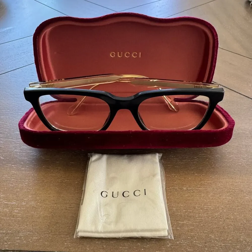 Gucci Eyeglasses GG0560ON Black Clear Designer Designer Luxury